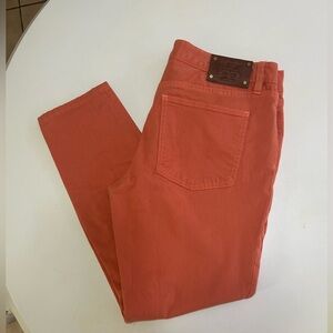 Tori Burch jeans Classic/ slight skinny /mid-rise size 30 salmon/orange/rusty